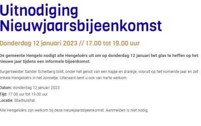 Nieuwjaarsreceptie van de gemeente Hengelo (12-01-2023)